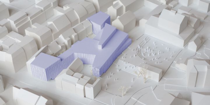Modell des Neubaus der Ernst-Abbe-Bücherei und des Bürgerservices am Engelplatz  ©Wittenberg Architektur, bea. Henrik Neumann