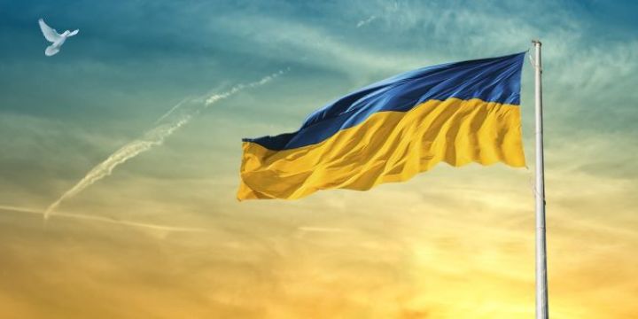 Ukrainische Flagge und Friedenstaube  ©pixabay